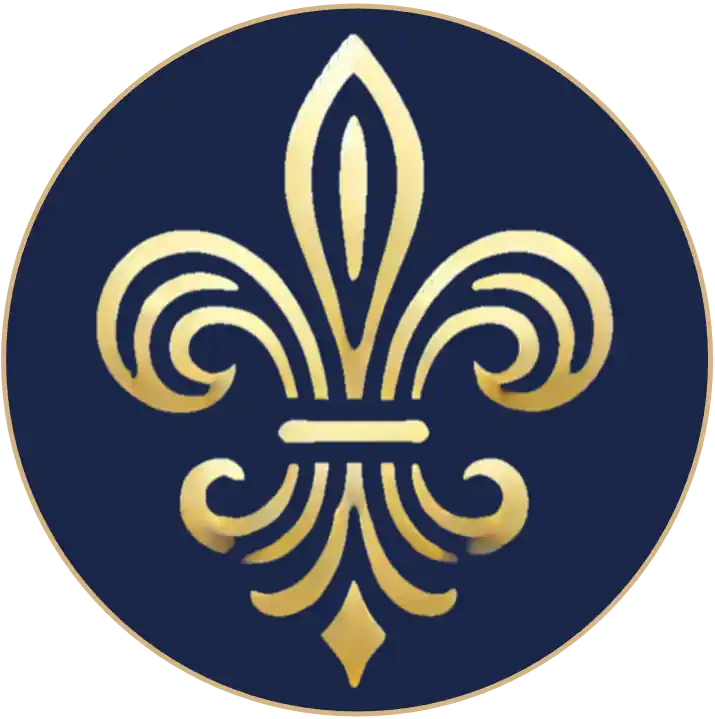 Logo Lys encerclé bleu roi - Versailles Patrimoine