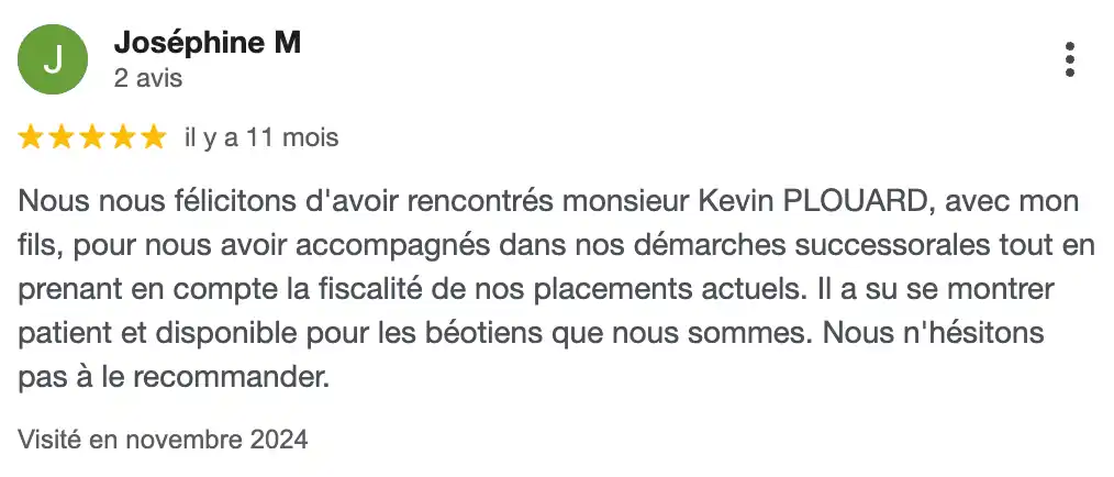Avis google Cabinet Versailles Patrimoine - Audit patrimonial - Transmission